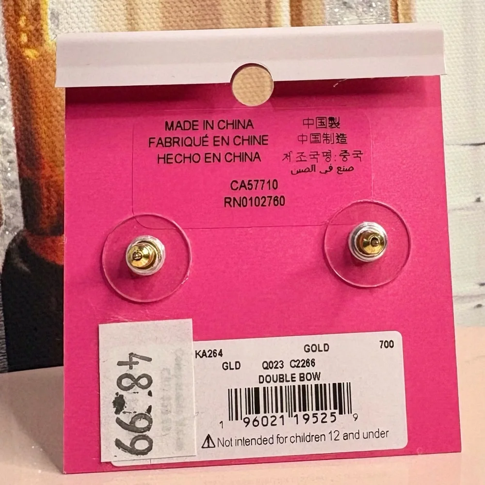 kate spade gold bow stud earrings